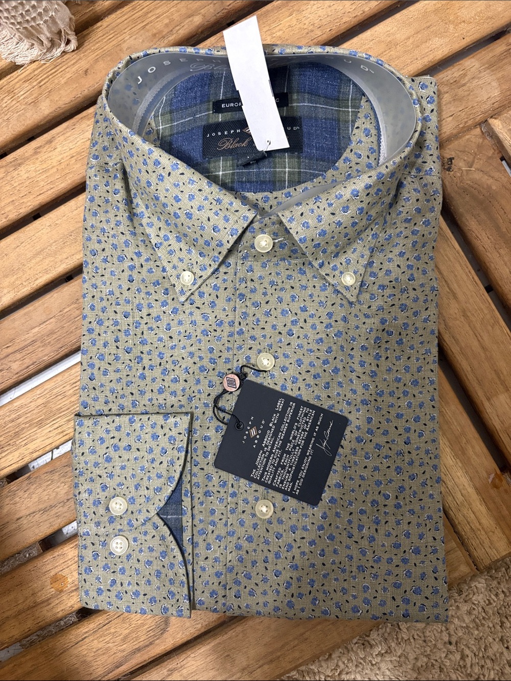 Joseph Abboud Gray Dress Shirt with Blue Microprint